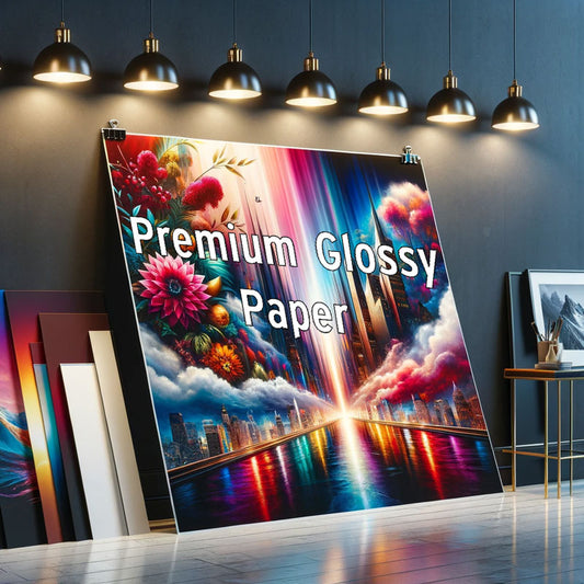 Premium Glossy Paper Displaying Vibrant Colors and Sharp Details in a Professional Setting, Ideal for High-Quality Photographic and Marketing Prints.