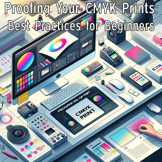 CMYK Printing Proofing Process, Proofing Software on a Color-Calibrated Monitor a Physical Hard Proof Print, Emphasizing the Rigorous Steps for Ensuring Color Accuracy and Print Quality in CMYK Printing, Ideal for Beginners Learning Proofing Techniques