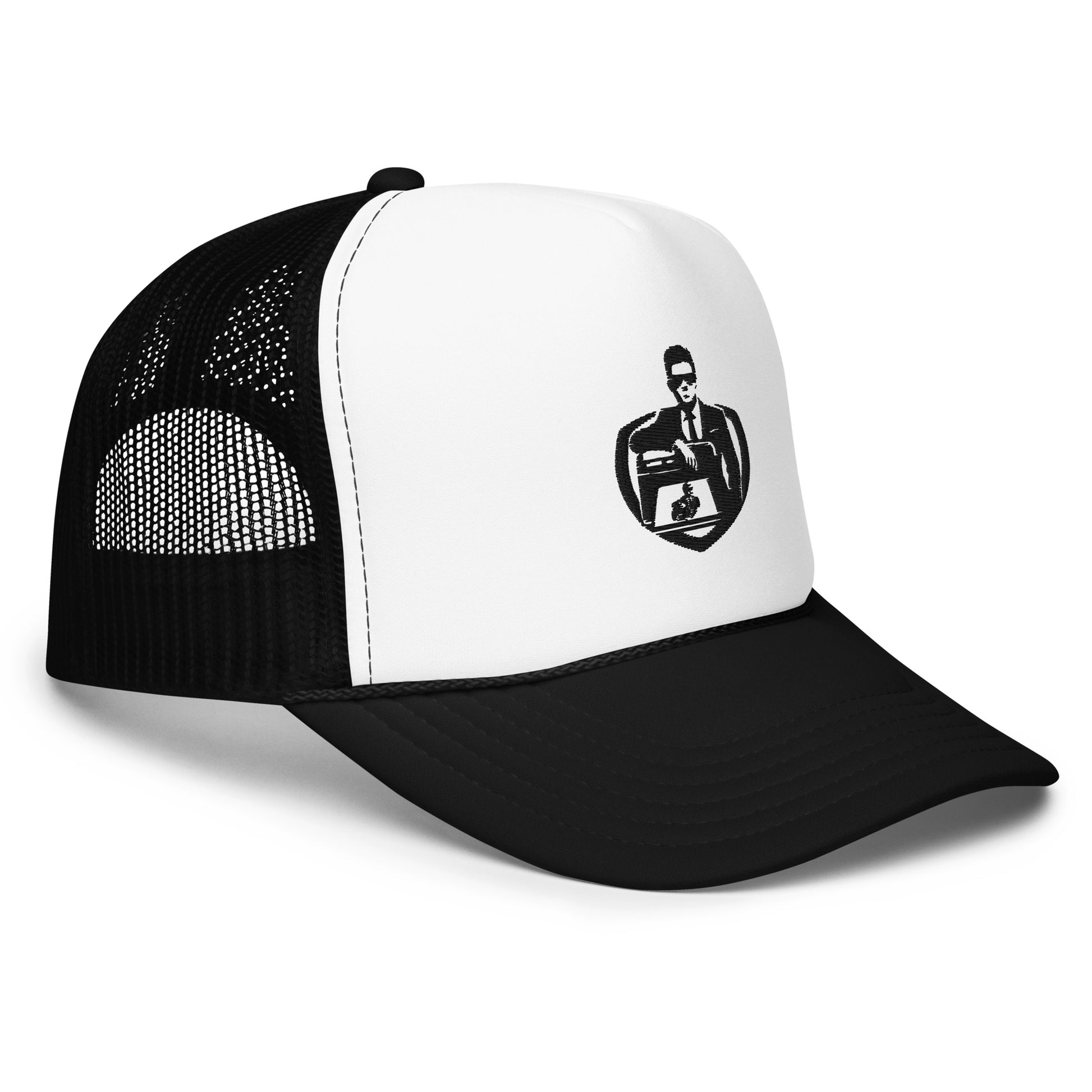 Black Logo - A Guy With A Printer Foam trucker hat - A Guy With A Printer